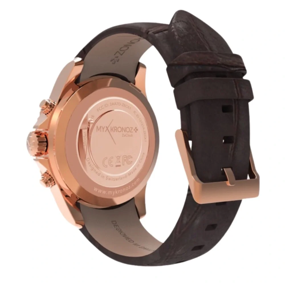 MICHAEL KORS • Black Leather Access Gage Rose Gold Hybrid Smart Watch